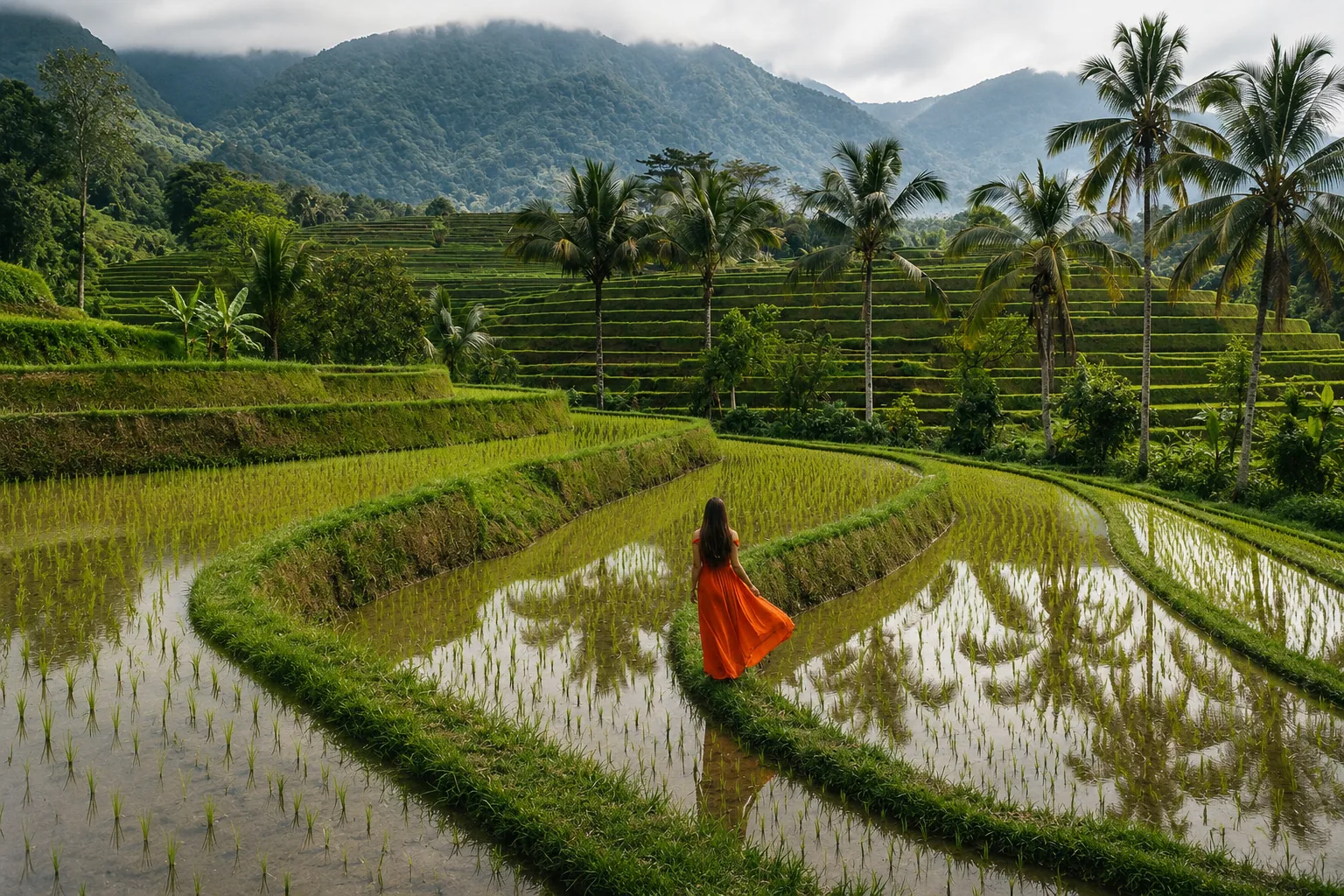 Jatiluwih UNESCO rice terraces under an open sky