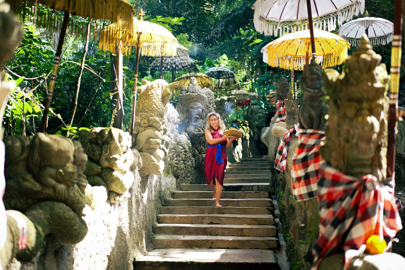 Spiritual journey — entering the sacred waterfall