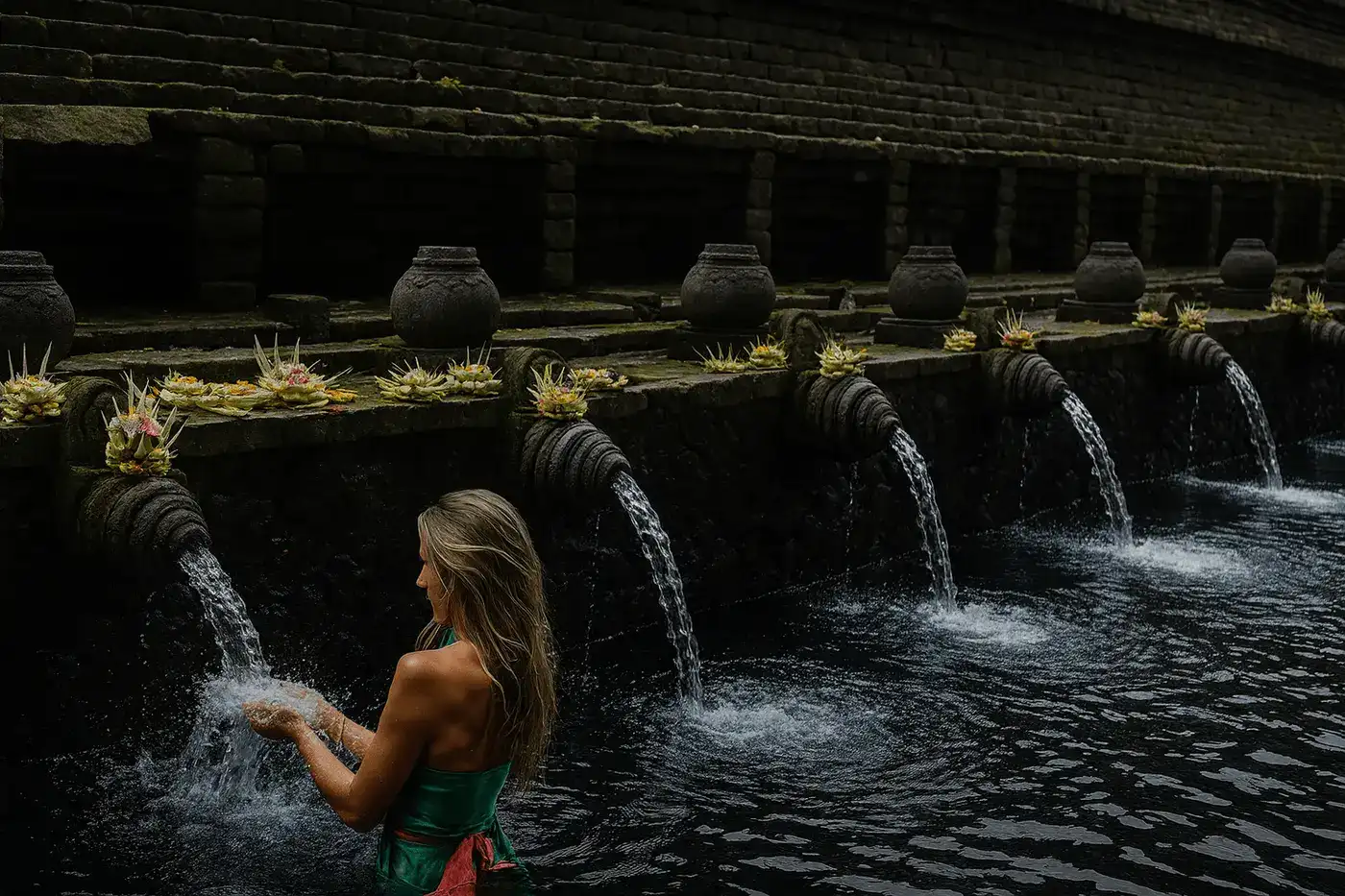 Templo Tirta Empul al amanecer